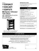 Whittier Wood Furniture McKenzie 1129GACf Assembly Instructions Manual предпросмотр