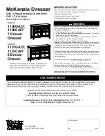 Whittier Wood Furniture McKenzie 1130GACf Assembly Instructions Manual предпросмотр