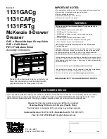 Preview for 1 page of Whittier Wood Furniture McKenzie 1131GACg Assembly Instructions Manual