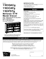 Предварительный просмотр 1 страницы Whittier Wood Furniture McKenzie 1183CAFg Assembly Instructions Manual