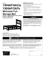 Preview for 1 page of Whittier Wood Furniture McKenzie 1306AFCAFb Manual