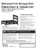 Preview for 1 page of Whittier Wood Furniture McKenzie 1306AFGAC Assembly Instructions Manual