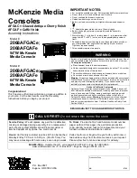 Whittier Wood Furniture McKenzie 2068AFGACe Assembly Instructions preview