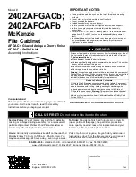 Whittier Wood Furniture McKenzie 2402AFGACb Assembly Instructions предпросмотр