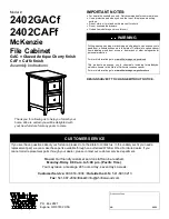 Whittier Wood Furniture McKenzie 2402GACf Assembly Instructions Manual preview