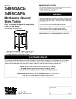 Whittier Wood Furniture McKenzie 3495GACb Assembly Instructions Manual предпросмотр