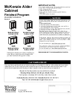 Предварительный просмотр 1 страницы Whittier Wood Furniture McKenzie Alder 1613 Assembly Instructions Manual