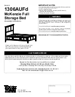 Whittier Wood Furniture McKenzie Full Storage Bed Assembly Instructions Manual preview