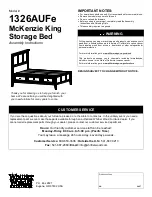 Preview for 1 page of Whittier Wood Furniture McKenzie King Storage Bed Assembly Instructions Manual