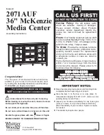 Whittier Wood Furniture McKenzie Media Center Assembly Instructions предпросмотр