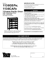 Whittier Wood Furniture Pacific 1136GSPe Assembly Instructions Manual preview