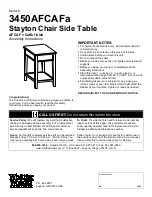 Whittier Wood Furniture Stayton 3450AFCAFa Assembly Instructions предпросмотр