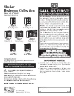 Предварительный просмотр 1 страницы Whittier Wood 1200AFVCL Assembly Instructions