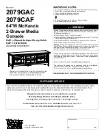 Whittier Wood 2079CAF Assembly Instructions Manual предпросмотр