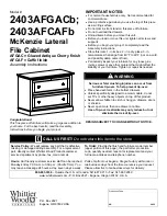 Предварительный просмотр 1 страницы Whittier Wood 2403AFGACb Assembly Instructions Manual