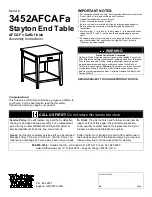 Preview for 1 page of Whittier Wood 3452AFCAFa Assembly Instructions