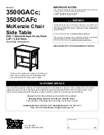 Preview for 1 page of Whittier Wood 3500GACc Assembly Instructions