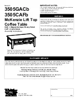 Whittier Wood 3505GACb Assembly Instructions предпросмотр