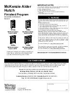 Предварительный просмотр 1 страницы Whittier Wood McKenzie Alder 1614a Assembly Instructions Manual