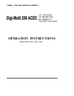 Wholesale Digi-Multi 250 ACDC Operation Instructions Manual предпросмотр