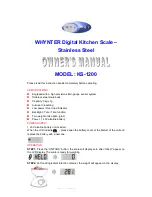 Предварительный просмотр 1 страницы Whynter KS-1200 Owner'S Manual