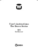 Widex B2X The Bravo Series User Instructions preview