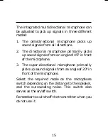Preview for 15 page of Widex HandyMic TX3 User Instructions