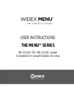 Preview for 1 page of Widex Menu ME-CIC/IIC User Instructions