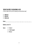 Preview for 2 page of Widex Menu ME-CIC/IIC User Instructions