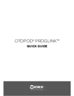 Widex otopod proglink Quick Manual preview