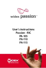 Widex PA-105 User Instructions preview