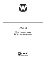 Widex RC3-2 User Instructions preview