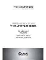 Preview for 1 page of Widex S2-VS THE SUPER 220 SERIES User Instructions