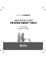 Widex U-PA User Instructions preview