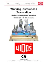 Предварительный просмотр 1 страницы widos 2500 / OD 160 Working Instructions Translation