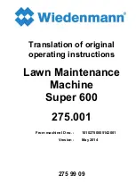 Preview for 1 page of Wiedenmann Super 600 Translation Of Original Operating Instructions