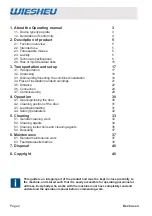 Preview for 2 page of WIESHEU Ebo 124 S Original Installation Manual And Operating Instructions