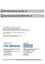 Preview for 2 page of WIKA KSR KUEBLER BGU D Series Operating Instructions Manual