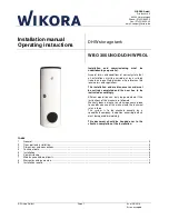 Preview for 1 page of WIKORA WBO 305 UNO Installation Manual Operating Instructions