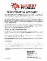 Preview for 16 page of WILDCAT POWER GEN FR0131240NG-LPG Installation And Operator'S Manual