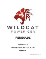 Wildcat RENEGADE RE0153 GP Series Operator'S & Installation Manual preview