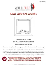 Wildfire RAVEL 600CF User Instructions, Installation Instructions, Service Instructions preview