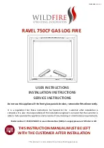 Preview for 1 page of Wildfire RAVEL 750CF User Instructions, Installation Instructions, Service Instructions