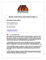 WILDWOOD OVENS &BBQ’S MILANO OVEN Installation Instructions Manual preview