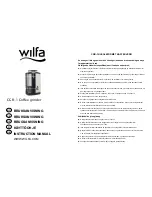 Preview for 1 page of Wilfa CGR-1 Instruction Manual