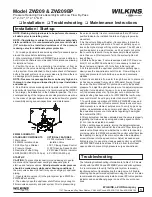 Preview for 1 page of WILKINS ZW209 Installation, Troubleshooting, Maintenance Instructions