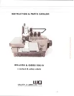 Willcox & Gibbs 500/IV Instruction & Parts Catalog preview