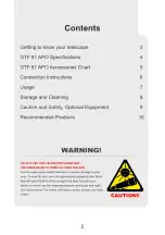 Preview for 2 page of William Optics GTF 81 Five Element APO User Manual