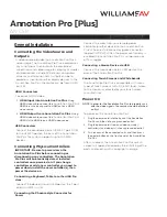 Preview for 1 page of Williams AV AN C5 P Quick Start Manual