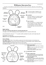 Preview for 2 page of Williams-Sonoma Bunny Wake Up Clock User Manual